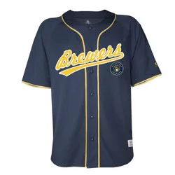 MLB Milwaukee Brewers Men's Button Down Jersey - XL