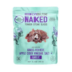 Brooklyn Biltong Garlic Tender Steak Jerky Slices - 3.2oz