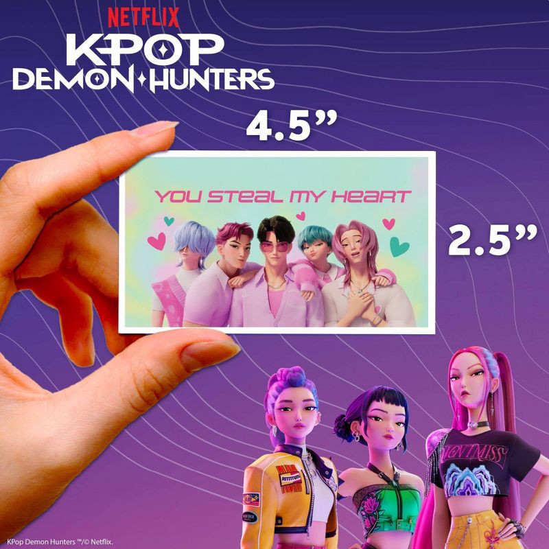 slide 4 of 5, KPop Demon Hunters 16ct Valentine's Day Classroom Exchange Cards and Shaker Stickers, 16 ct