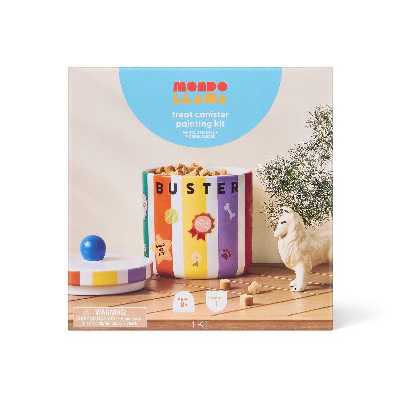 slide 1 of 4, Pets Craft Ceramic Treat Canister with Transfers Activity Kit - Mondo Llama™, 1 ct