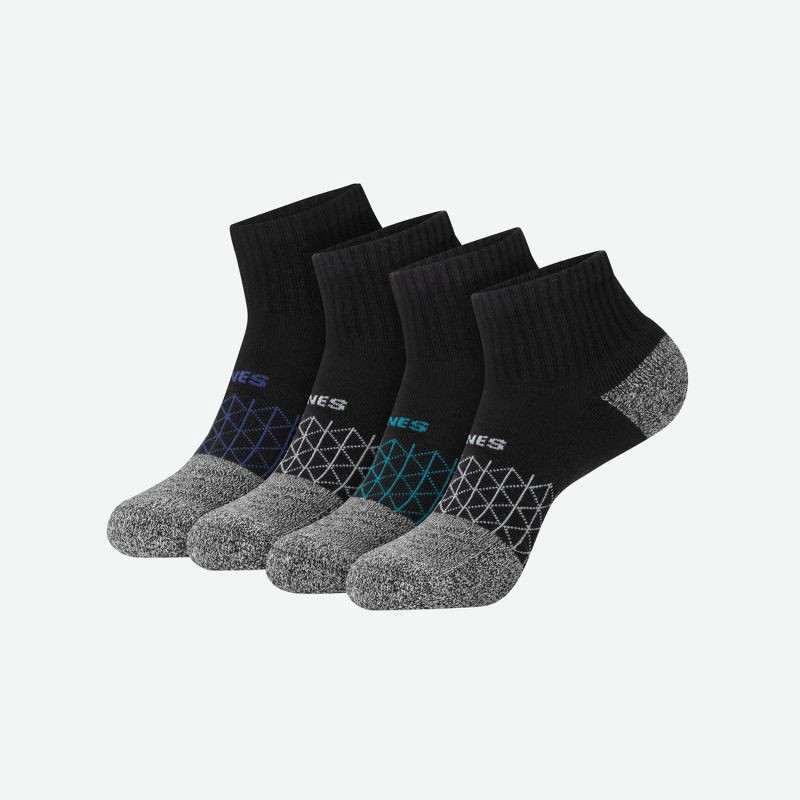 slide 1 of 7, Hanes Men's 4pk Ankle Socks Pack, Absolute Comfort Cushioned Quarter Socks, Moisture-Wicking, Dark Gray/Black 6-12, 4 ct
