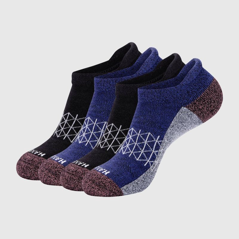 slide 1 of 8, Hanes Men's 4pk No-Show Socks Pack, Absolute Comfort Cushioned Socks with Heel Shield, Black/Grey 6-12, 4 ct
