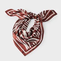 Shiny Square Scarf Zebra Print - A New Day™ Brown