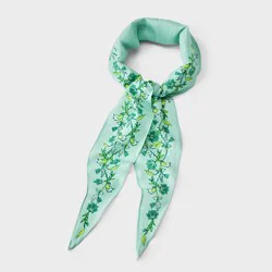 Cotton Triangle Scarf Floral Detail - Universal Thread™ Green