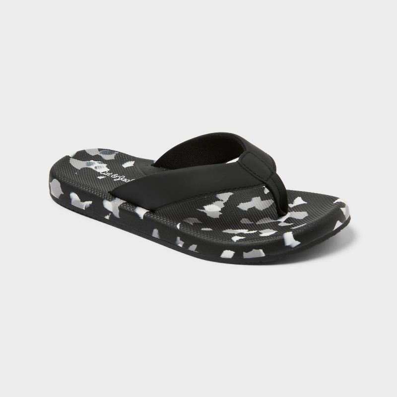 slide 1 of 4, Kids' Espen EVA Flip Flops - Cat & Jack™ Black XL, 1 ct