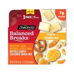 Sargento Balanced Breaks Crunch Mix, Monterey Jack Cheese, Buffalo Ranch Snack Mix - 4.5oz/3ct