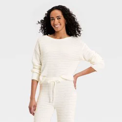 Women's Crewneck Pullover Sweater - Universal Thread™ Cream XS