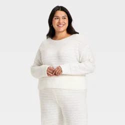 Women's Crewneck Pullover Sweater - Universal Thread™ Cream XXL