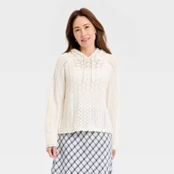 Women's Hooded Pullover Sweatshirt - Universal Thread™ Cream M