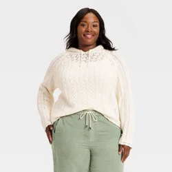 Women's Hooded Pullover Sweatshirt - Universal Thread™ Cream XXL