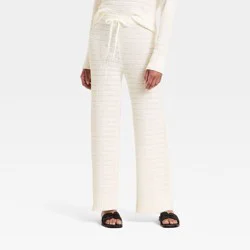Women's High-Rise Full Sweater Pull-On Pants - Universal Thread™ Cream M