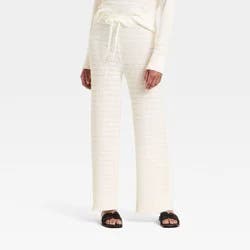 Women's High-Rise Full Sweater Pull-On Pants - Universal Thread™ Cream M