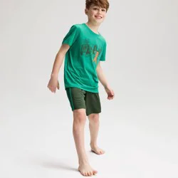 Boys' 2pc Printed T-Shirt and Shorts Pajama Set - Cat & Jack™ Green XS