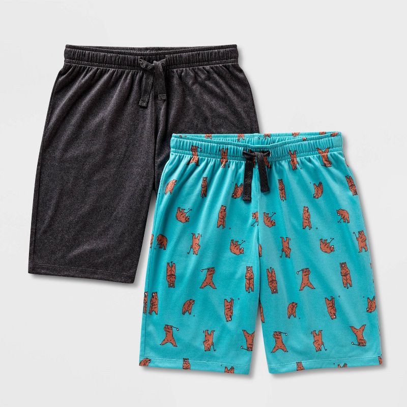slide 1 of 3, Boys' 2pk Pajama Shorts Set - Cat & Jack™ Blue L, 2 ct