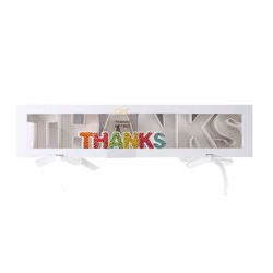 Cook With Color 2"x28" 'Thanks' Word Gift Box White