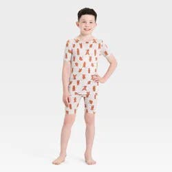 Boys' 2pc Bear Golfer Tight Fit Knit Pajama Set - Cat & Jack™ Gray 6