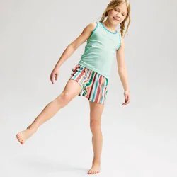 Girls' Scalloped Trim Tank Pajama Set - Cat & Jack™ Green XS