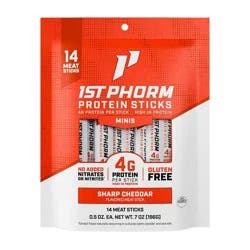 1st Phorm Sharp Cheddar Protein Mini Meat Sticks - 7oz/14ct