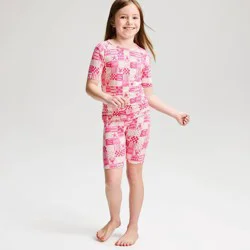 Girls' Short Sleeve Tight Fit Sweater Knit Pajama Set - Cat & Jack™ Pink 4