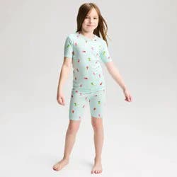 Girls' Short Sleeve Tight Fit Sweater Knit Pajama Set - Cat & Jack™ Green 6