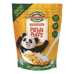 Nature's Path EnviroKidz Organic Gluten Free Peanut Butter Panda Puffs Large Size Breakfast Cereal Pouch - 14.5oz
