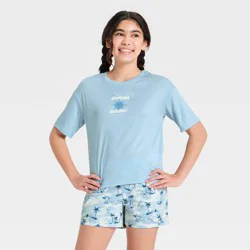 Girls' Oversized 'Endless Summer' Graphic Pajama Top - art class™ Blue L