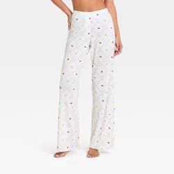 Women's Knit Wide Leg Pajama Pants - Wild Fable™ White XS