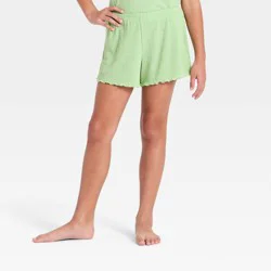 Girls' Knit Pajama Shorts - art class™ Green M