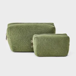 Linen Cosmetic Pouch 2pc Set - Universal Thread™ Green