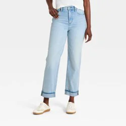 Women's High-Rise Vintage Straight Cropped Jeans - Universal Thread™ Light Wash 6