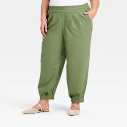 Women's Balloon Jogger Pants - A New Day™ Green XXL