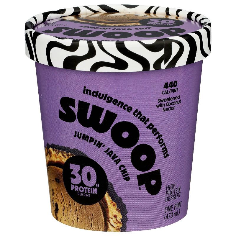 slide 1 of 8, Swoop High Protein Jumpin' Java Chip Ice Cream - 1pt, 1 pint