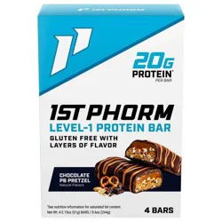 1st Phorm Chocolate PB Pretzel Protein Bars - 20g Protein - 8.6oz/4ct