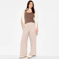 Grayson Threads Women's Wide Leg Graphic Pants - Brown Gingham XXL