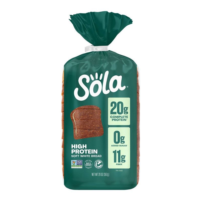 slide 1 of 12, Sola Bread Protein White Bread - 20oz, 20 oz