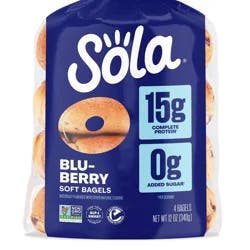 Sola Bread Low Carb Blu-Berry Bagels - 12oz: High Protein