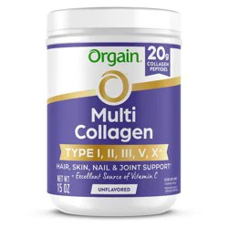 Orgain Multi Collagen Powder - Unflavored - 15oz: Protein Powders, Collagen, 1 Package Quantity, 18g Protein Per Serving