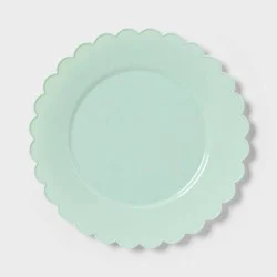 8ct Sage Green Scallop Dinner Plastic Plates - Spritz™"