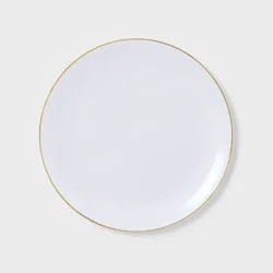 8ct White with Gold Trim Snack Plastic Plates - Spritz™"