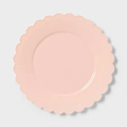 8ct Light Pink Scallop Dinner Plastic Plates - Spritz™"