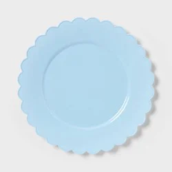 8ct Light Blue Scallop Dinner Plastic Plates - Spritz™"