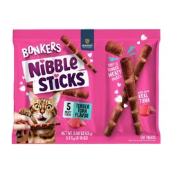 Bonkers Nibble Sticks Tuna Flavor Cat Chewy Treats - 5pk