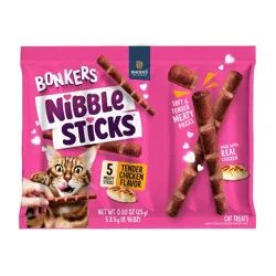 Bonkers Nibble Sticks Chicken Flavor Cat Chewy Treats - 5pk