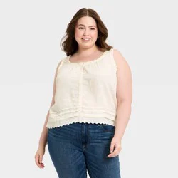 Women's Pintuck Blouse - Universal Thread™ Cream XXL