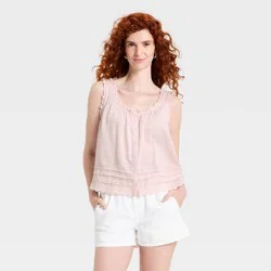 Women's Pintuck Blouse - Universal Thread™ Light Pink L