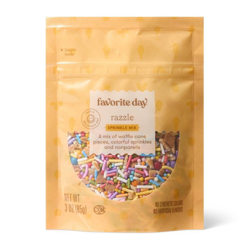 slide 1 of 3, Waffle Cone Razzle Sprinkles Mix - 3oz - Favorite Day™, 3 oz