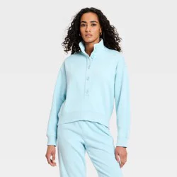 Women's Button-Front Sweatshirt - Universal Thread™ Blue XL