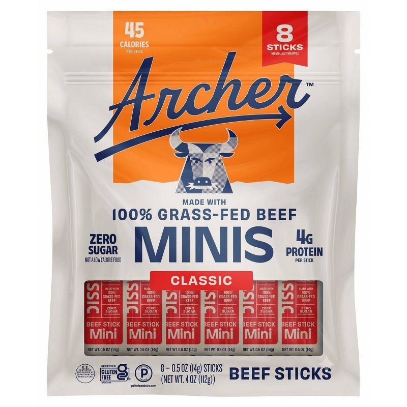 slide 1 of 5, Archer Jerky Classic Beef Mini Meat Sticks - 4oz/8ct, 8 ct; 4 oz