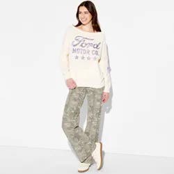 Women's Ford Camo Fold Over Yoga Graphic Pants - Assorted Gray XXS