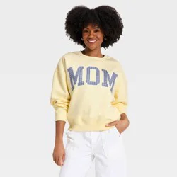 Grayson Threads Women's Mom Graphic Pullover Sweatshirt - Light Yellow XXS